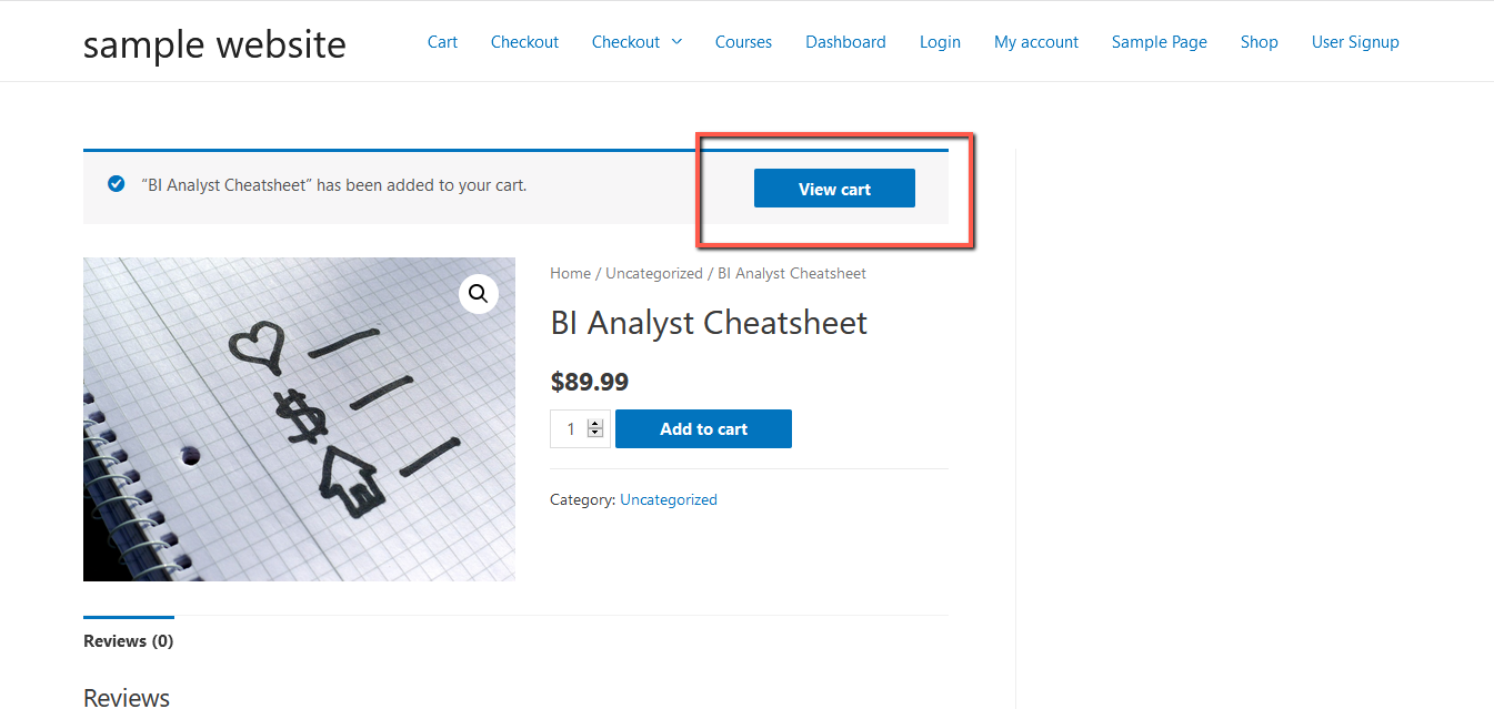 Woocommerce view cart on Dozent LMS