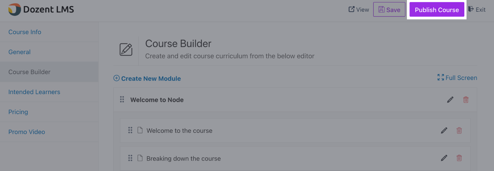 Publish Course